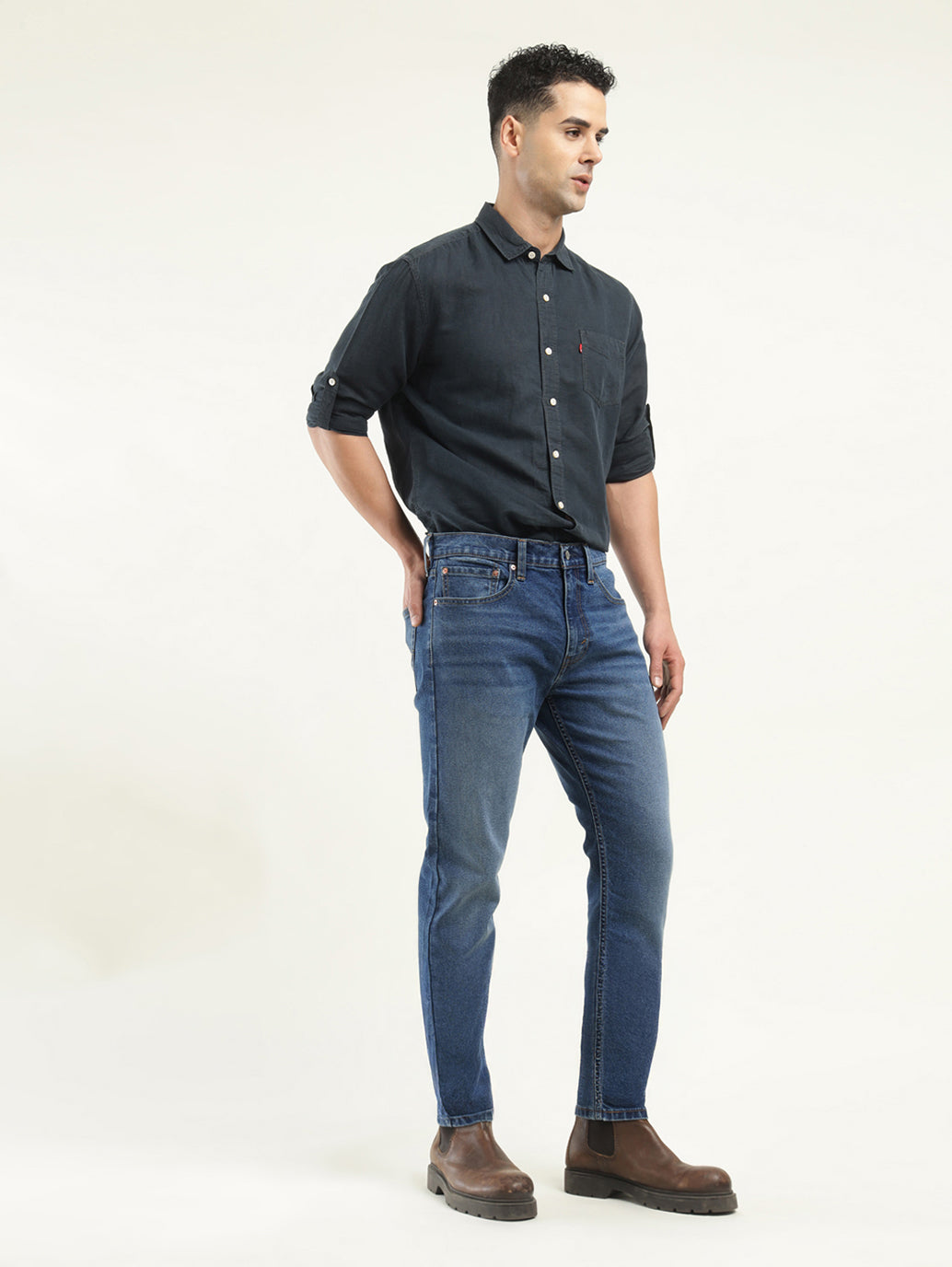 Men's 512 Indigo Slim Tapered Fit Mid Rise Jeans - Side View