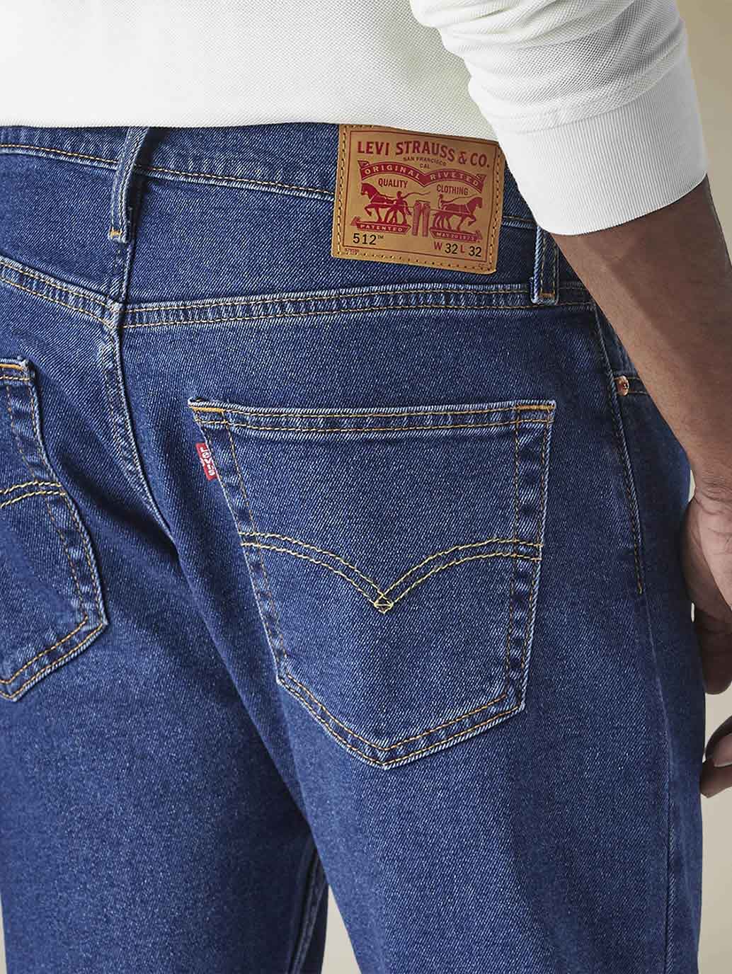 Mens 512 Mid Rise Slim Tapered Fit Cotton Stretch Blend Jeans - Detail View
