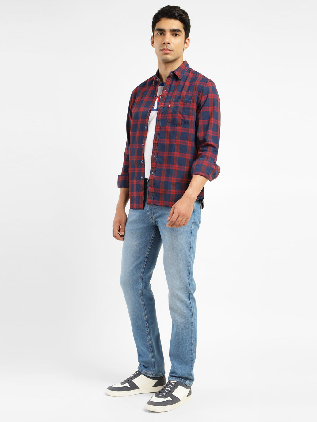 Men's 511 Blue Slim Fit Mid Rise Jeans - 36b44820-4b7c-4939-ba41-61c7a157b6d8 View