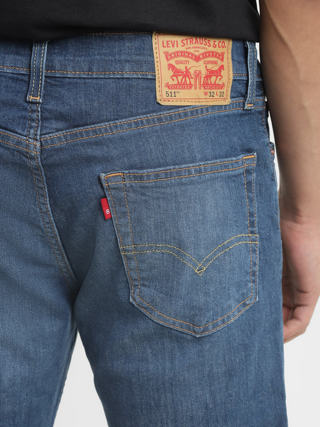 Men's 511 Blue Slim Fit Mid Rise Jeans - eb83eaf0-34da-41ad-9b5f-aa4dab34cfcc View