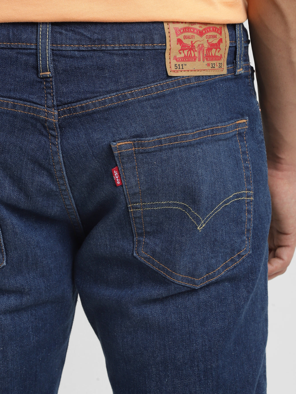 Men's 511 Dark Blue Slim Fit Mid Rise Jeans - 04ff8e74-c9b6-4a54-9c32-524078ecf814 View