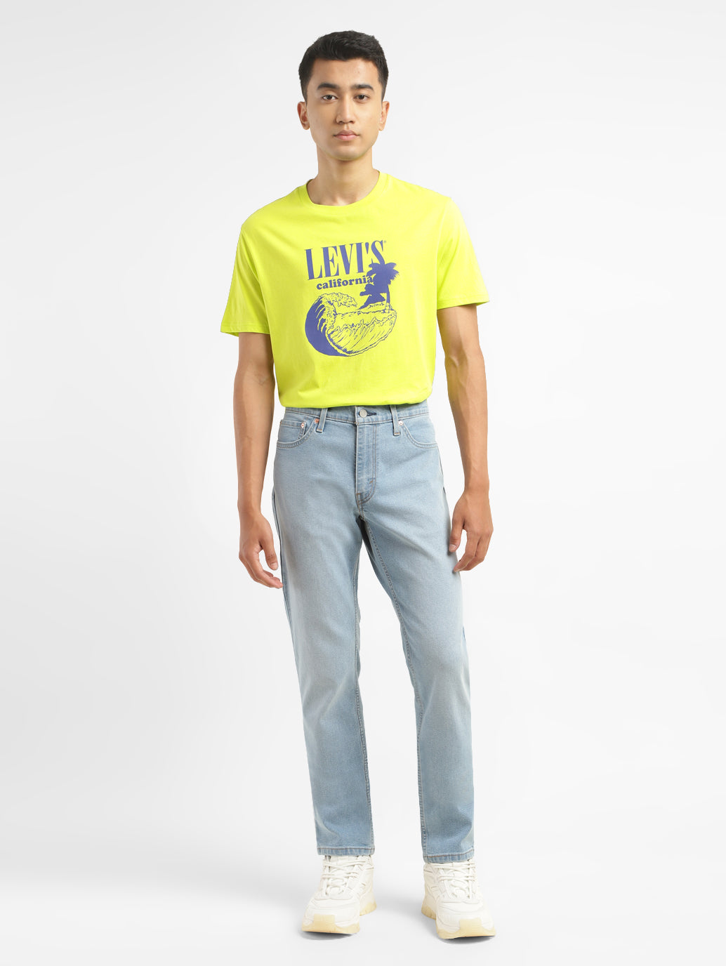 Men's 511 Light Blue Slim Fit Mid Rise Jeans - ModelFront View