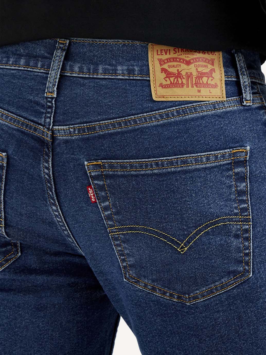 Men's 511 Navy Blue Slim Fit Mid Rise Jeans - Detail View