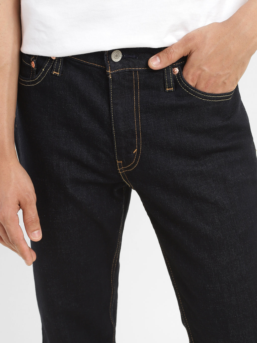 Men's 511 Blue Slim Fit Mid Rise Jeans - FrontDetails View