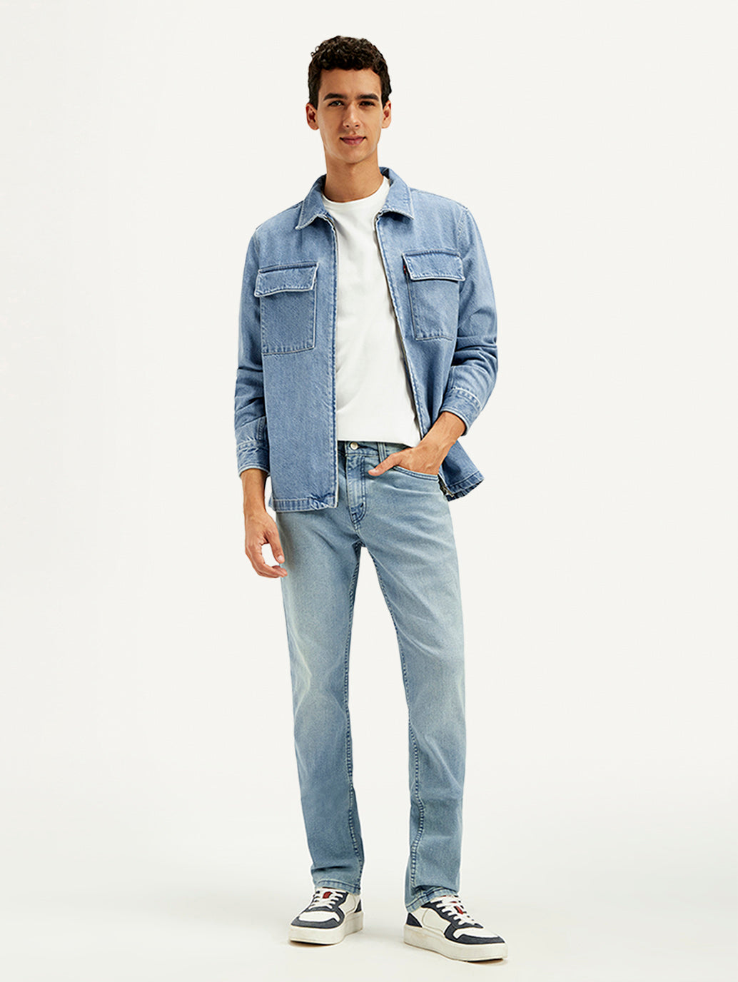 Men's 511 Blue Slim Fit Mid Rise Jeans - Styleshot View