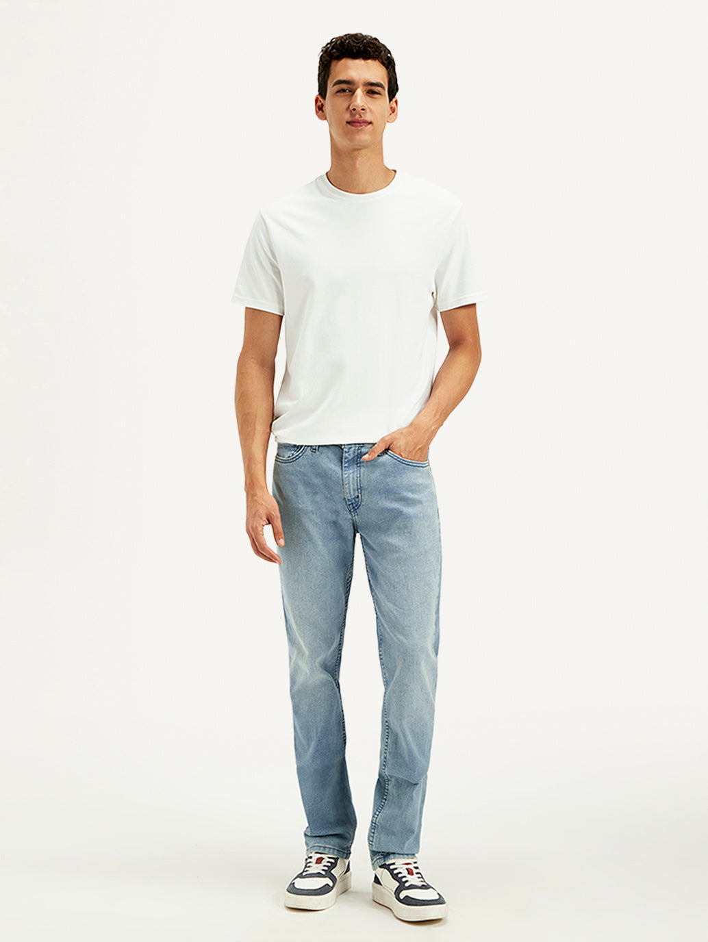 Men's 511 Blue Slim Fit Mid Rise Jeans - Front View