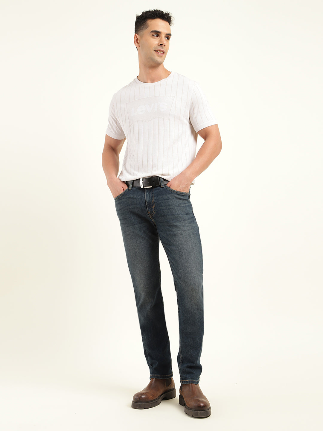 Men's 511 Navy Blue Slim Fit Mid Rise Jeans - 20shot View