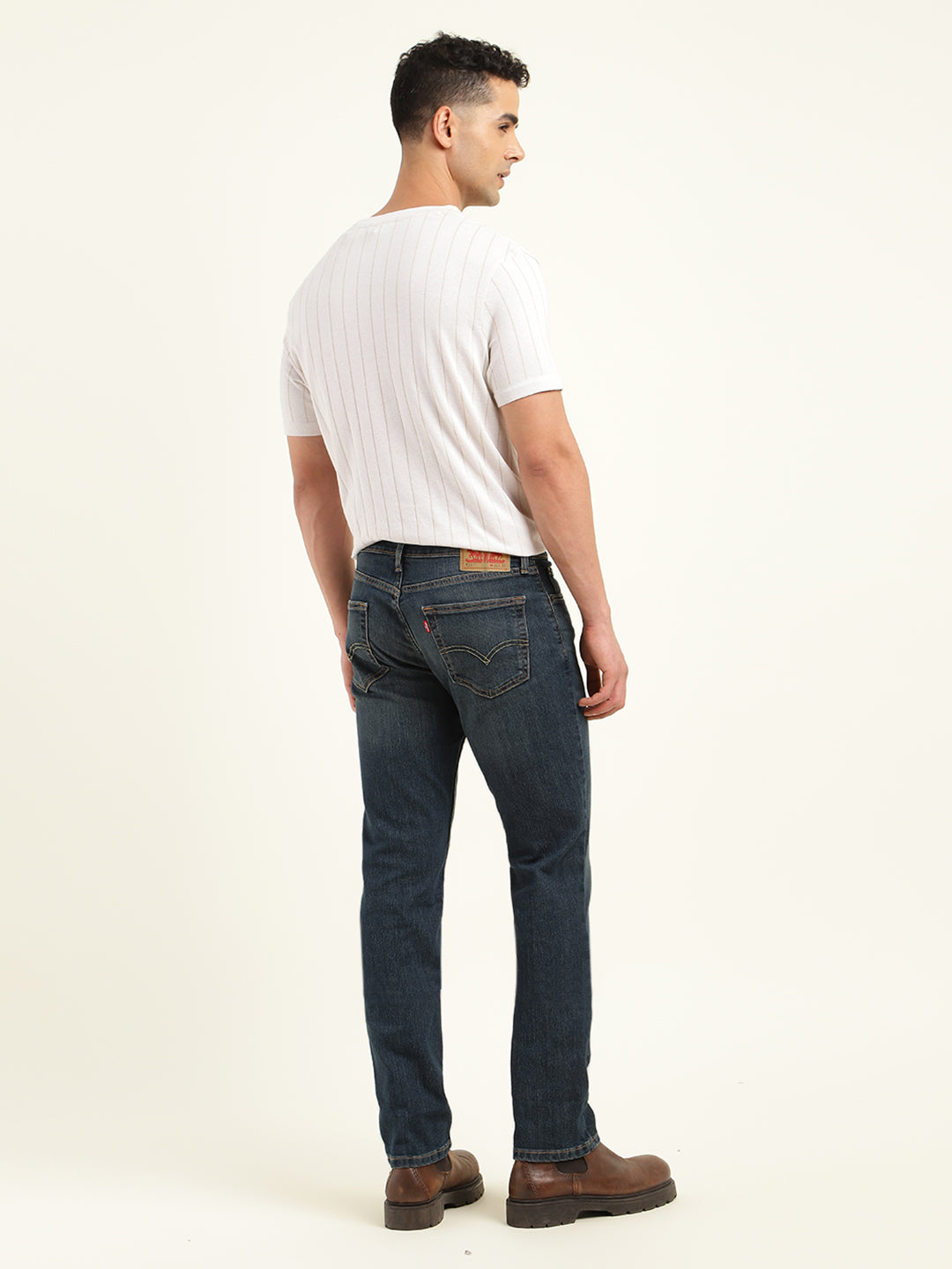Men's 511 Navy Blue Slim Fit Mid Rise Jeans - Back View