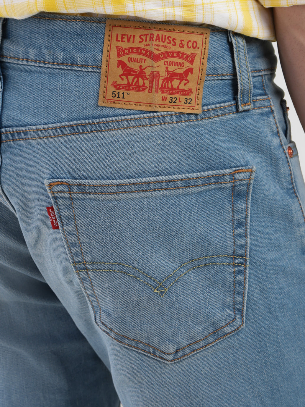 Men's 511 Blue Slim Fit Mid Rise Jeans - 824a9963-7f9f-4c5e-b027-4ff0a197fc58 View