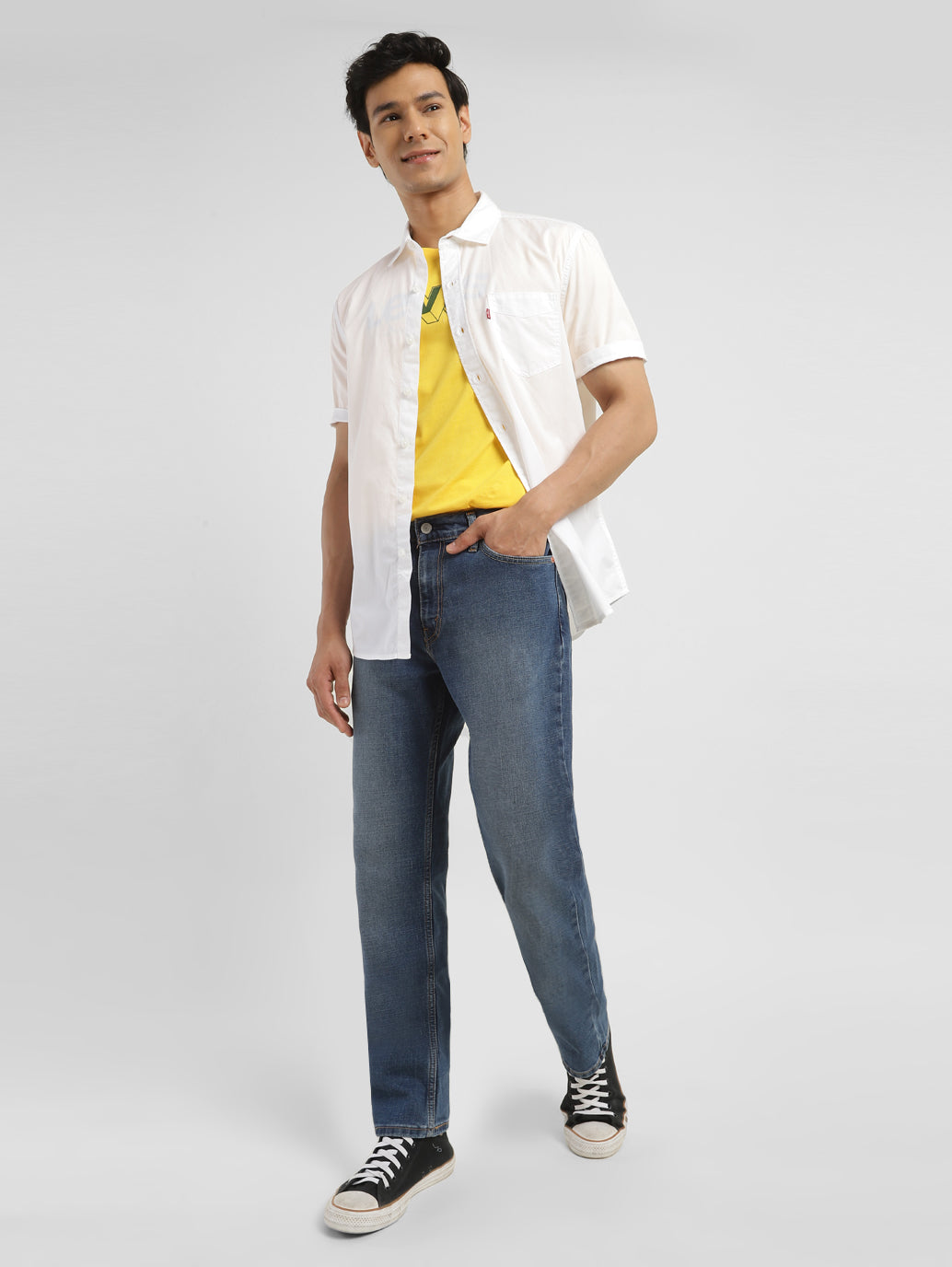 Men's 511 Blue Slim Fit Mid Rise Jeans - StyleShot View