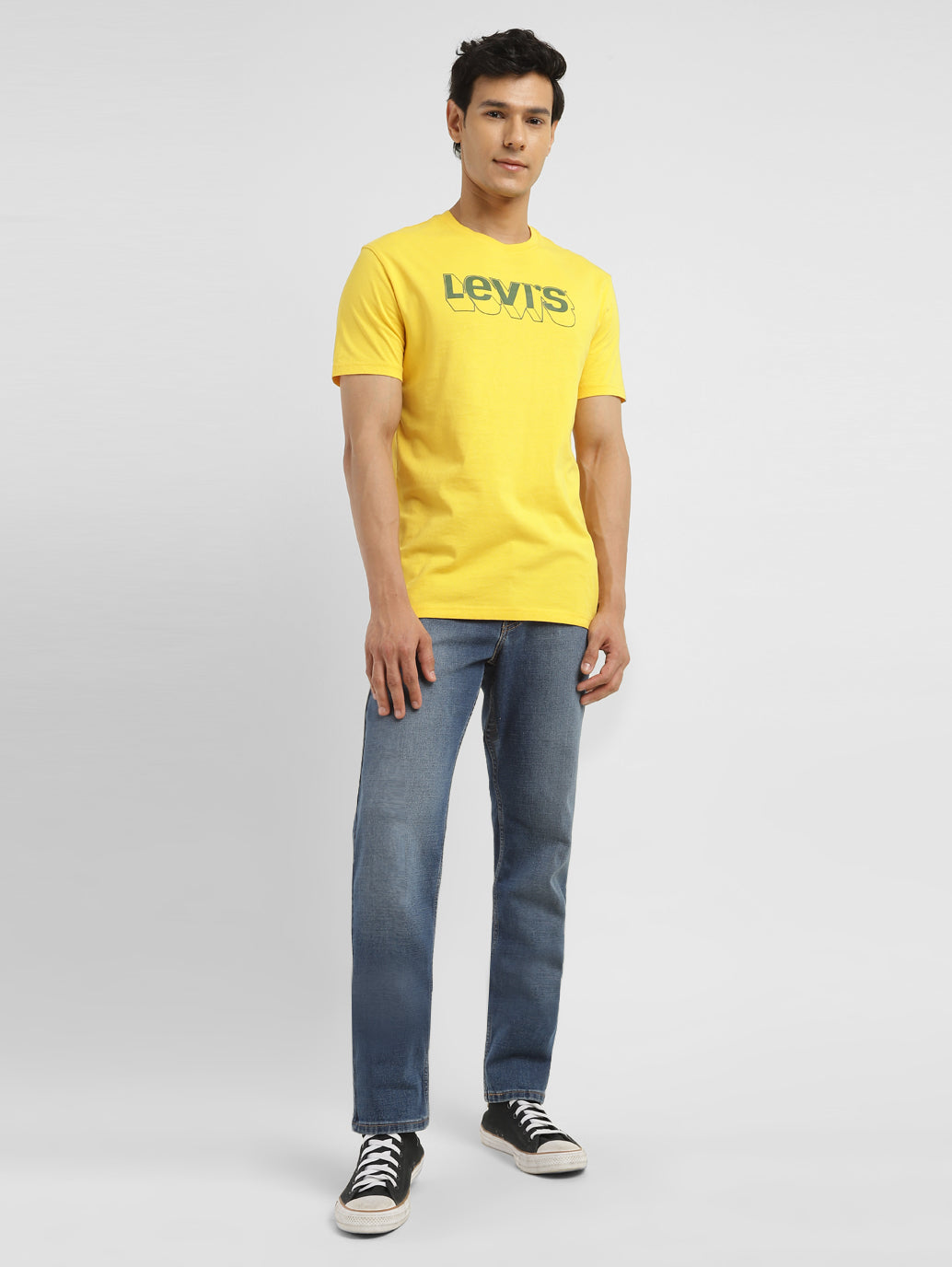 Men's 511 Blue Slim Fit Mid Rise Jeans - ModelFront View