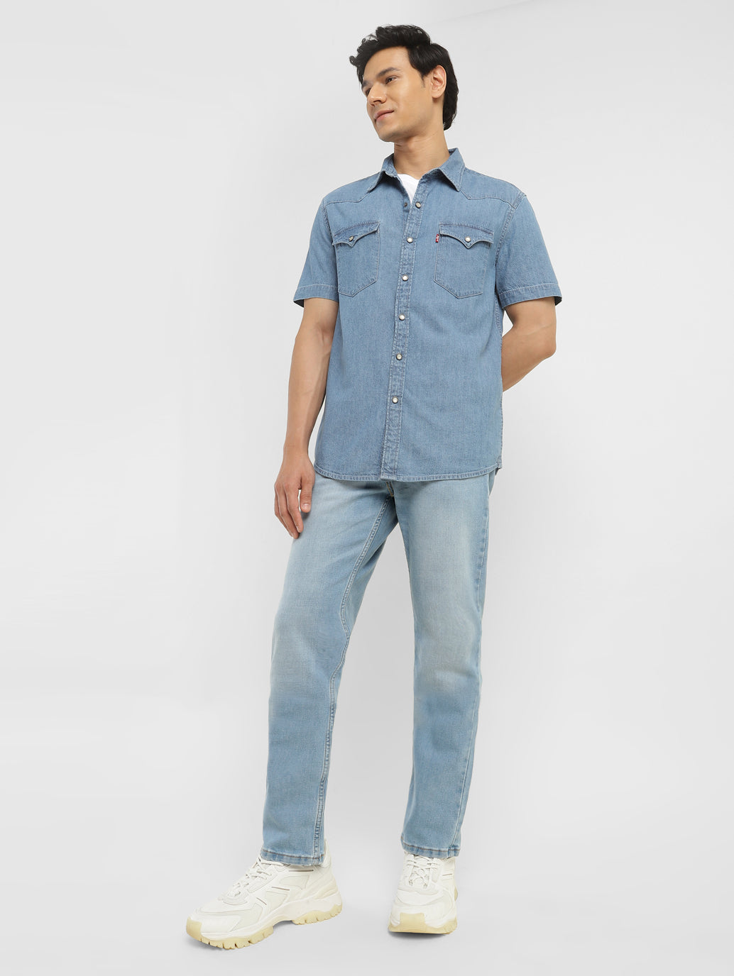Men's 511 Blue Slim Fit Mid Rise Jeans - StyleShot View