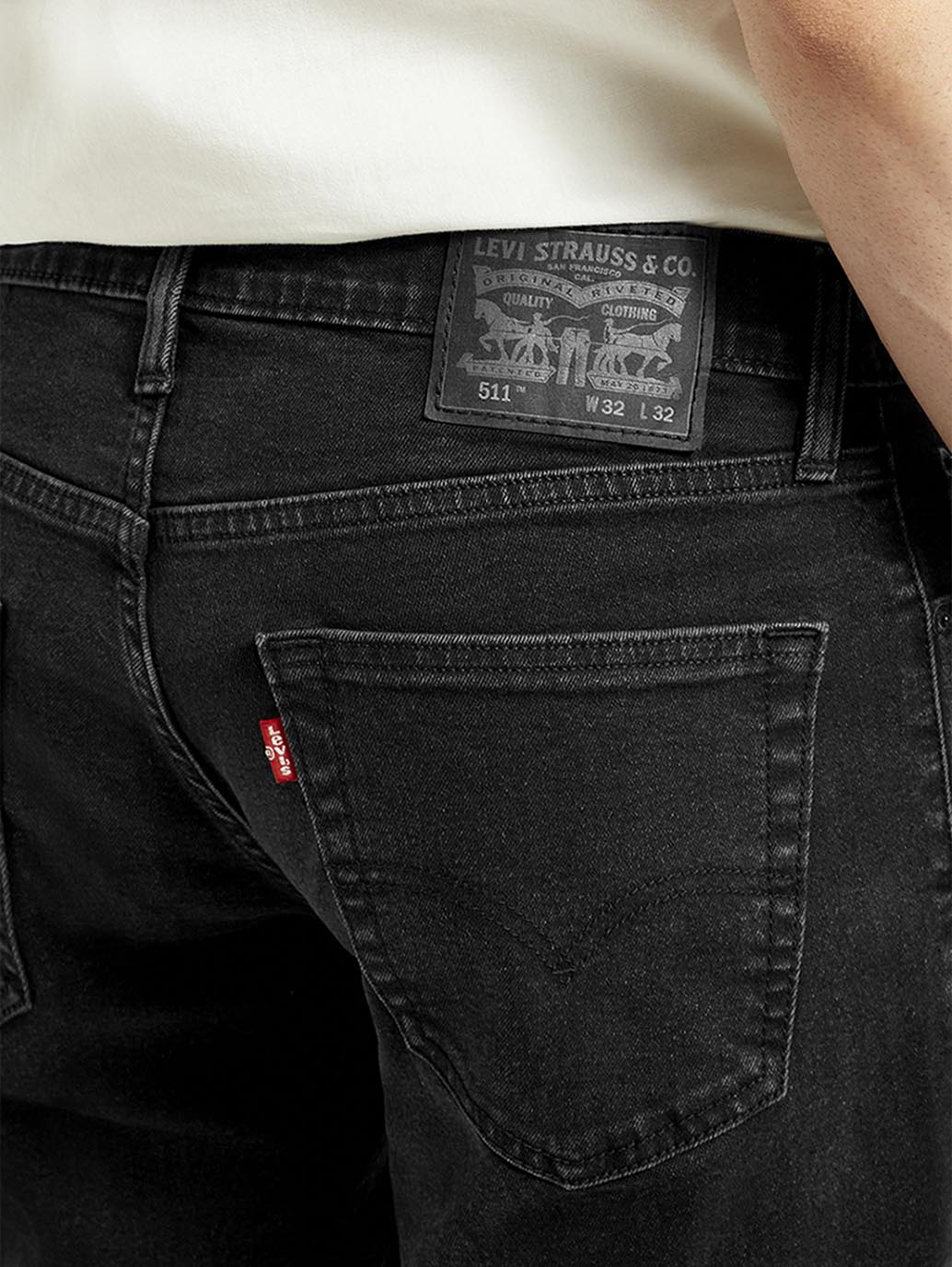 Men's 511 Grey Slim Fit Mid Rise Jeans - Detail View