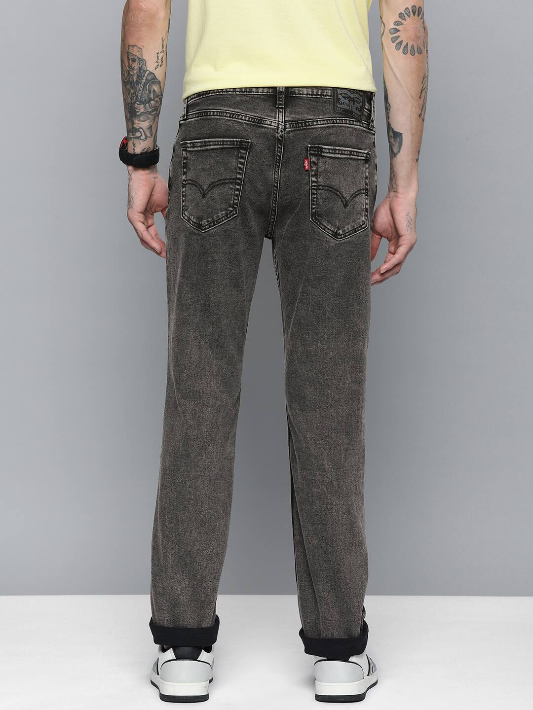 Men's 511 Grey Slim Fit Mid Rise Jeans - Back View