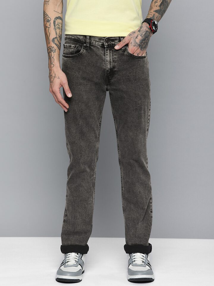 Men's 511 Grey Slim Fit Mid Rise Jeans - Front View