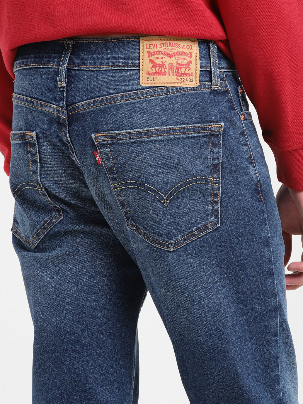 Men's 511 Blue Slim Fit Mid Rise Jeans - 6e835874-c164-46c3-997b-d47113bc1dea View