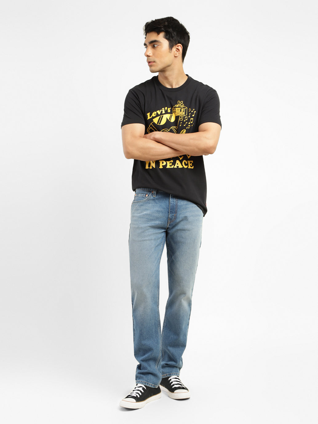 Men's 511 Blue Slim Fit Mid Rise Jeans - StyleShot View