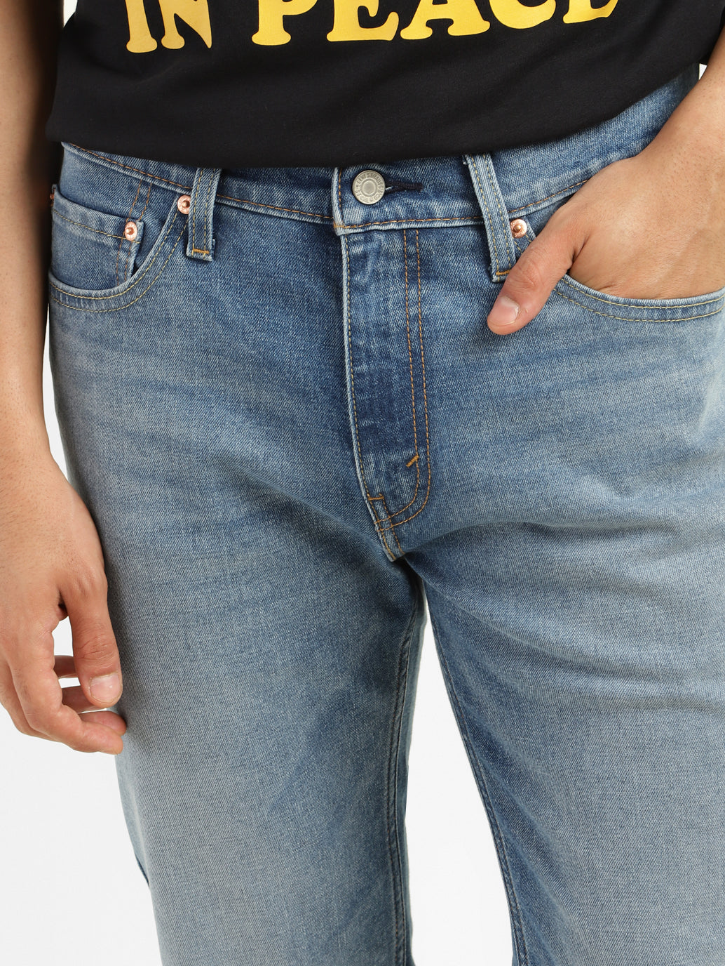Men's 511 Blue Slim Fit Mid Rise Jeans - Frontdetails View