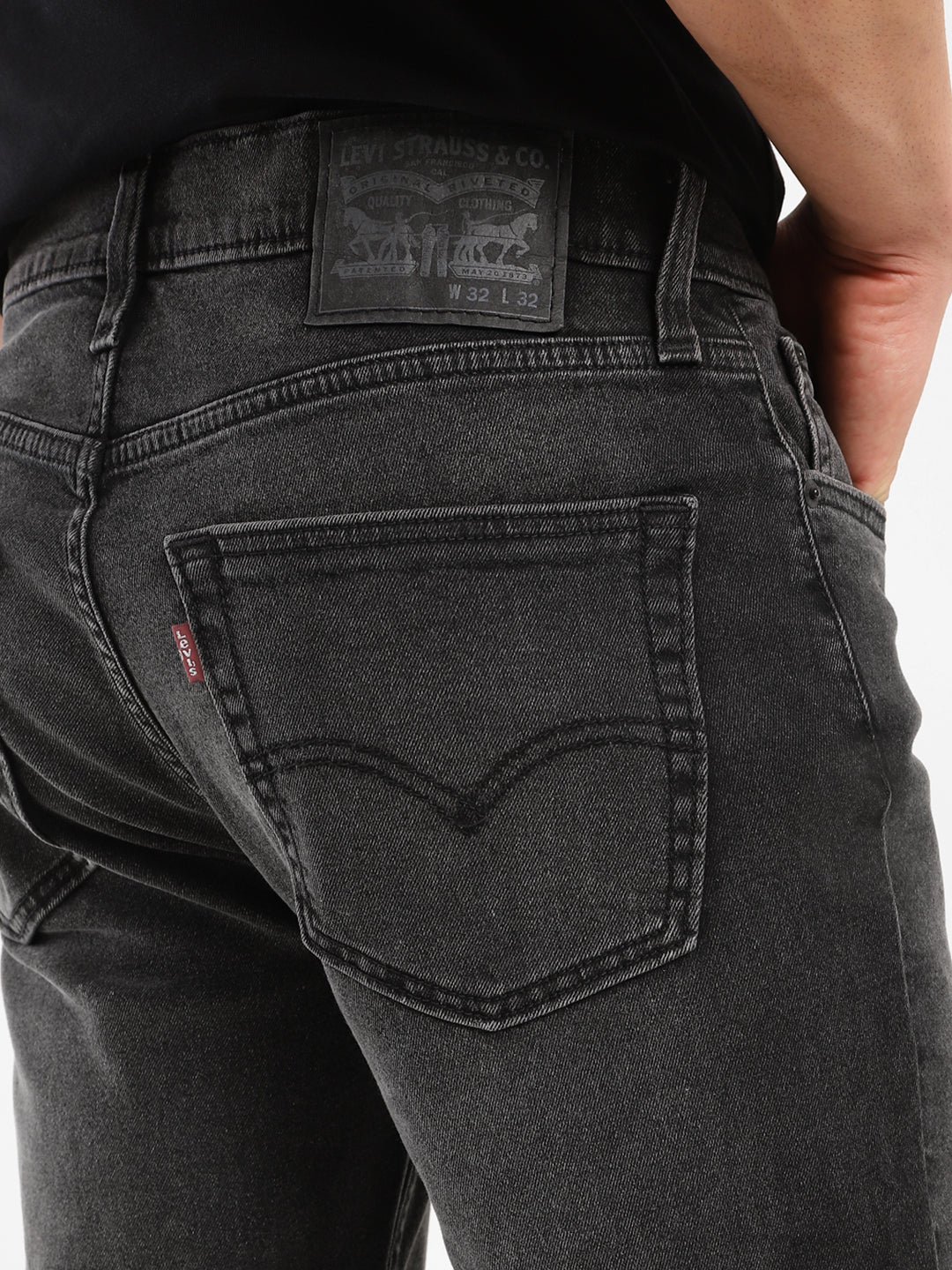 Men's 511 Black Slim Fit Mid Rise Jeans - Details View