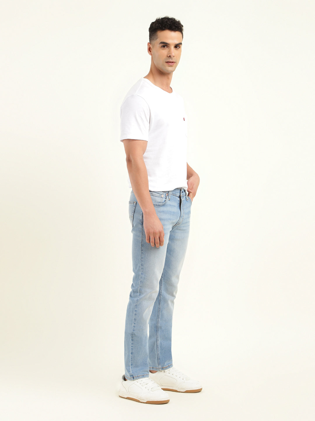Men's 511 Blue Slim Fit Mid Rise Jeans - Side View