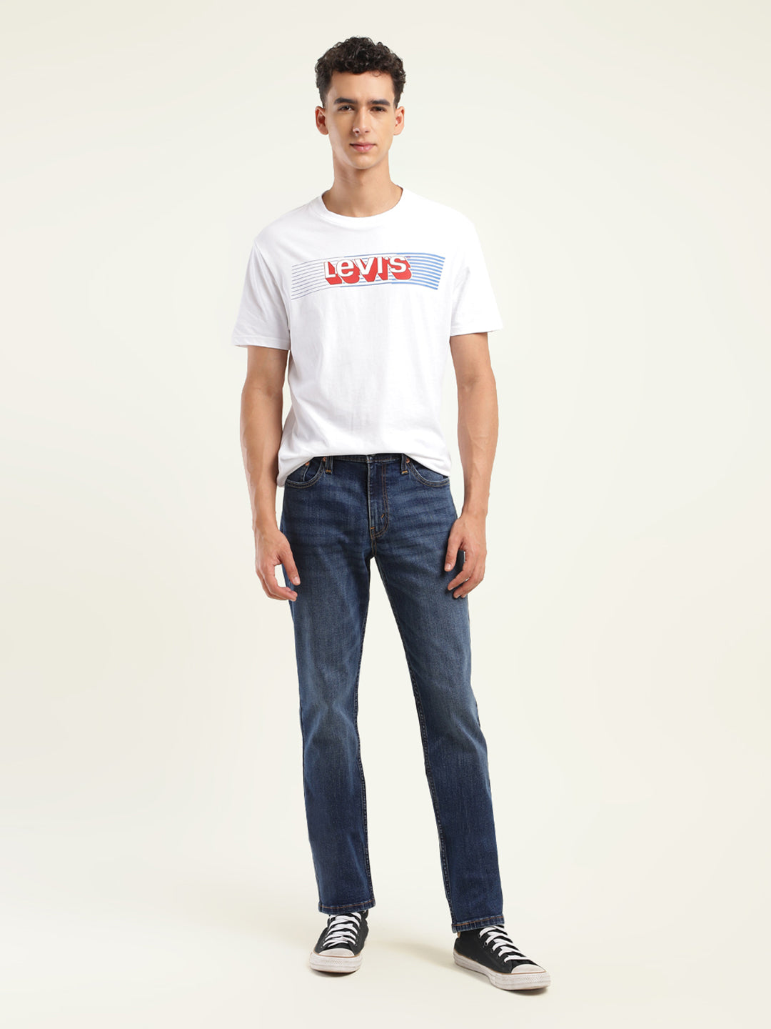 Men's 511 Blue Slim Fit Mid Rise Jeans - Front View
