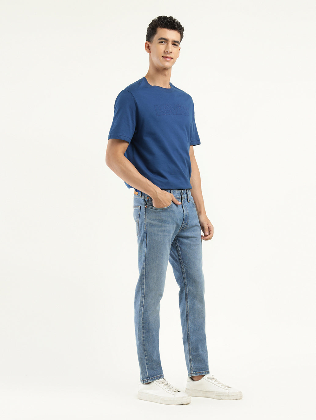 Men's 511 Indigo Slim Fit Mid Rise Jeans - Side View