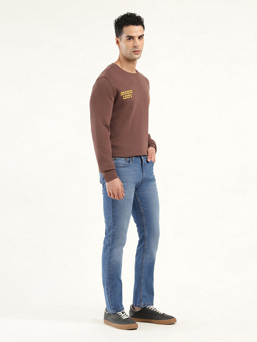 Men's 511 Indigo Slim Fit Mid Rise Jeans - Side View