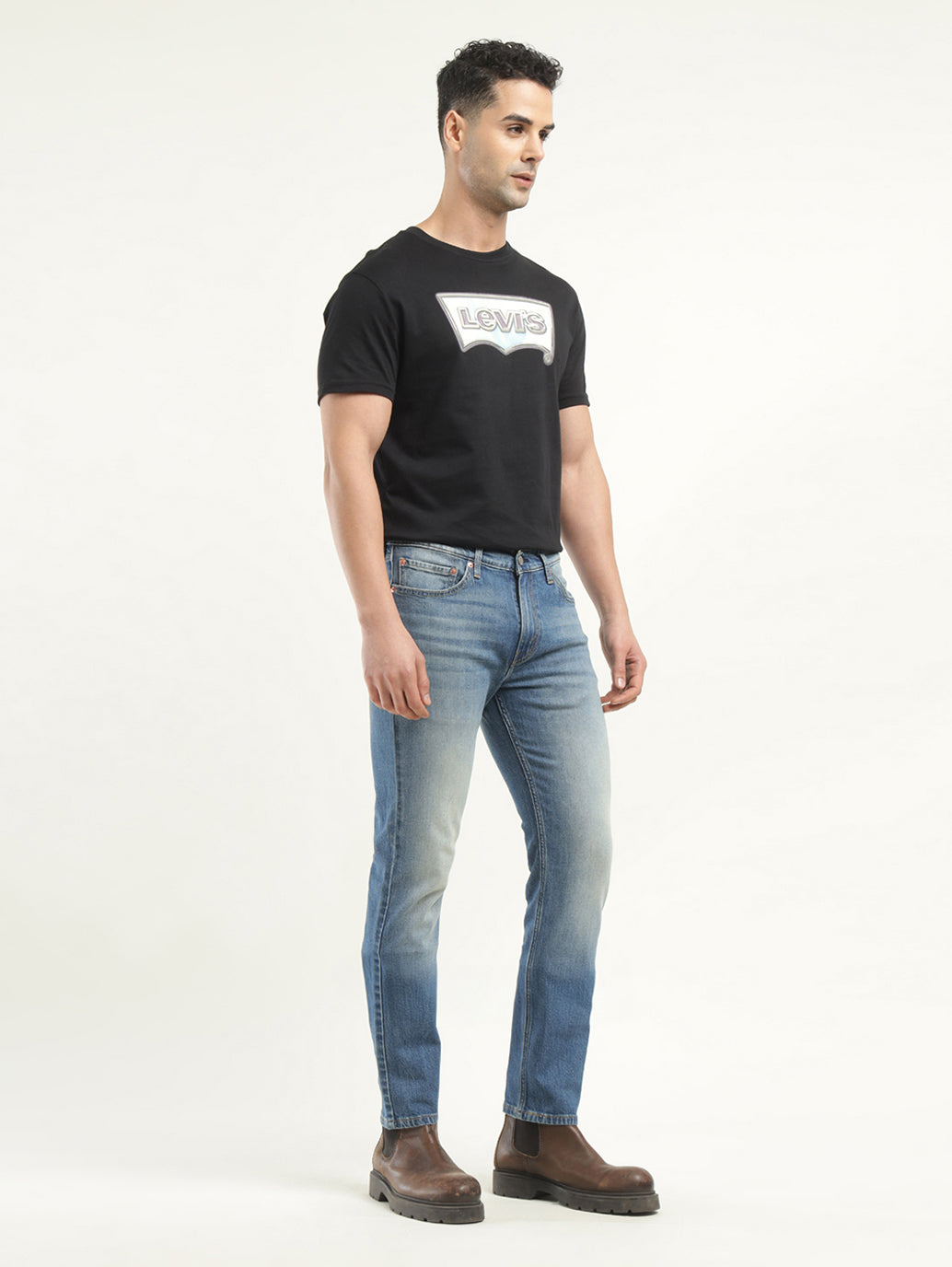 Men's 511 Indigo Slim Fit Mid Rise Jeans - Side View
