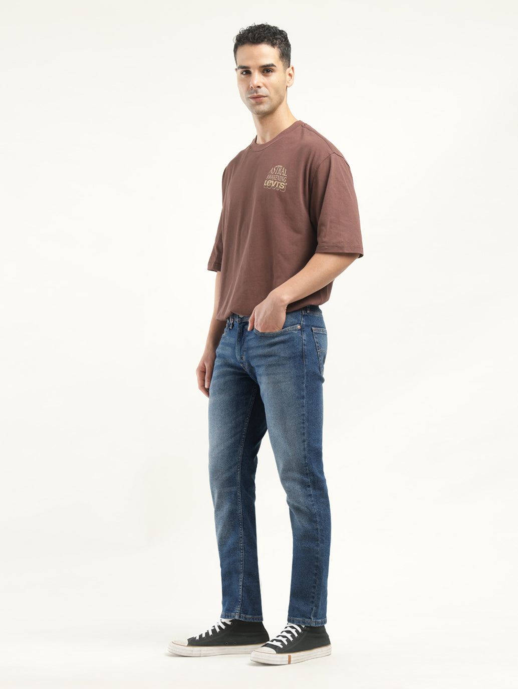 Men's 511 Indigo Slim Fit Mid Rise Jeans - Side View