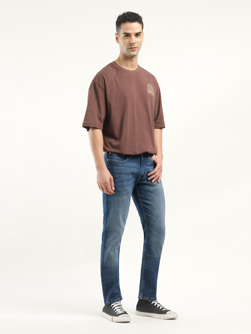 Men's 511 Indigo Slim Fit Mid Rise Jeans - ModelFront View