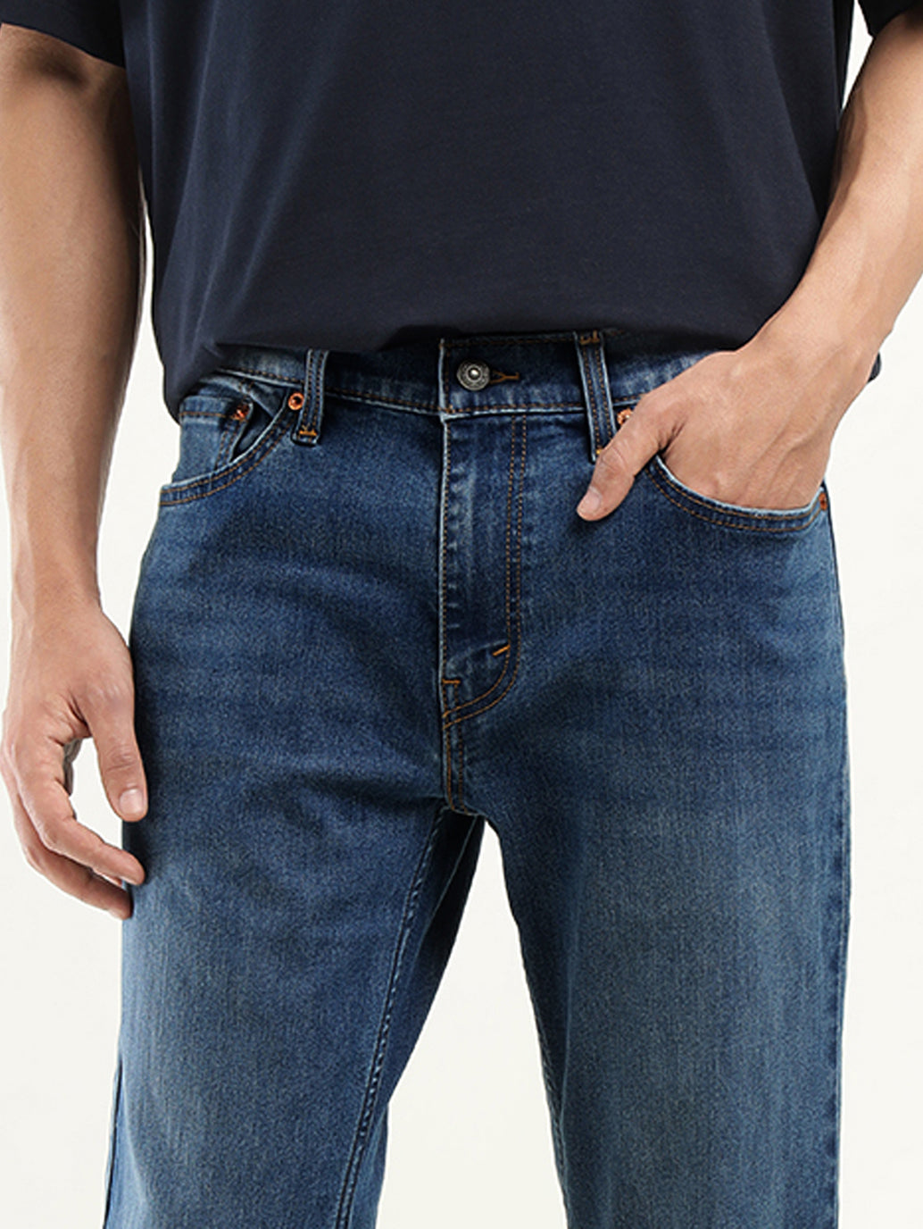 Men's 511 Indigo Slim Fit Mid Rise Jeans - Detail View