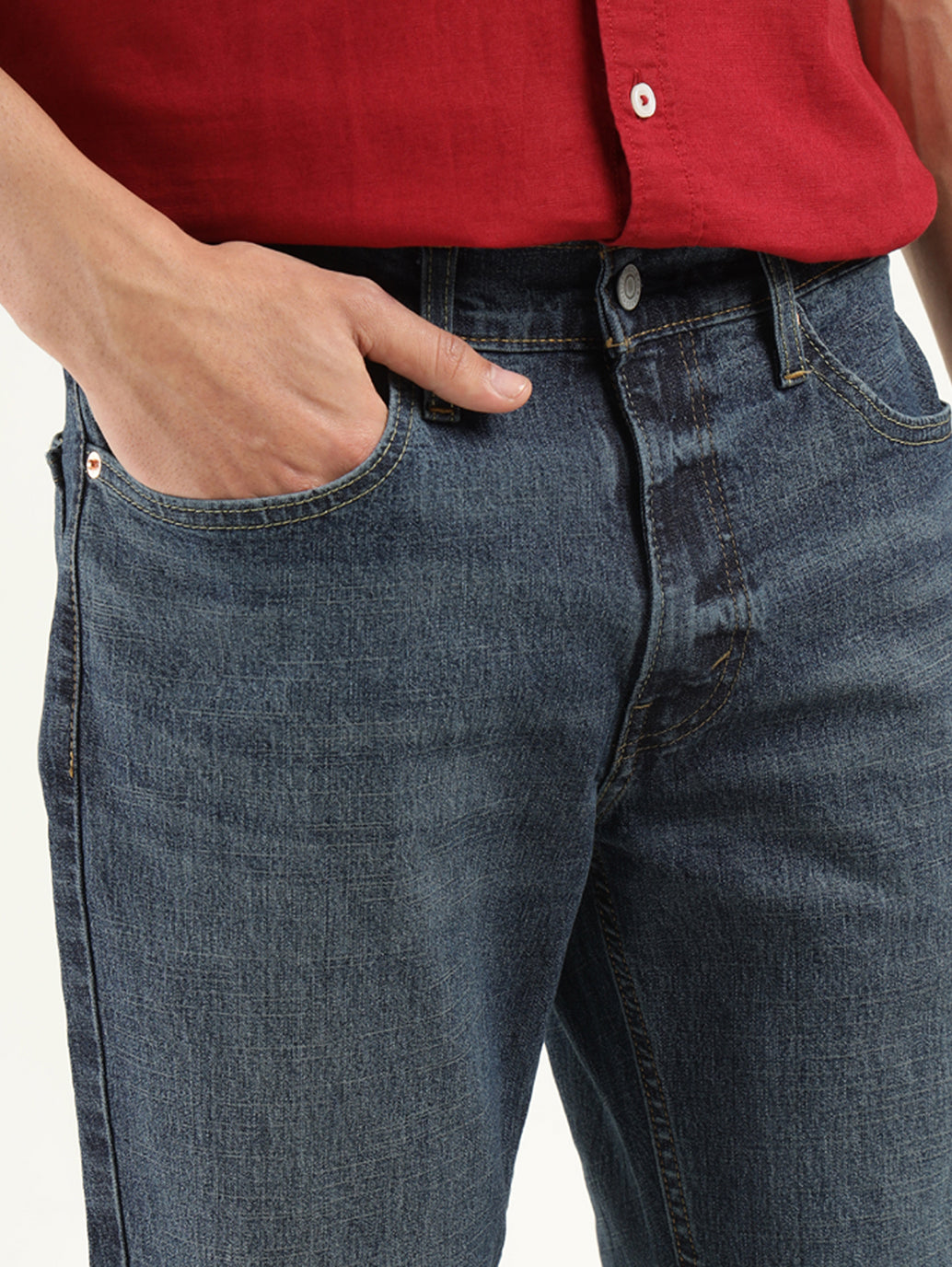 Men's 511 Indigo Slim Fit Mid Rise Jeans - Detail View