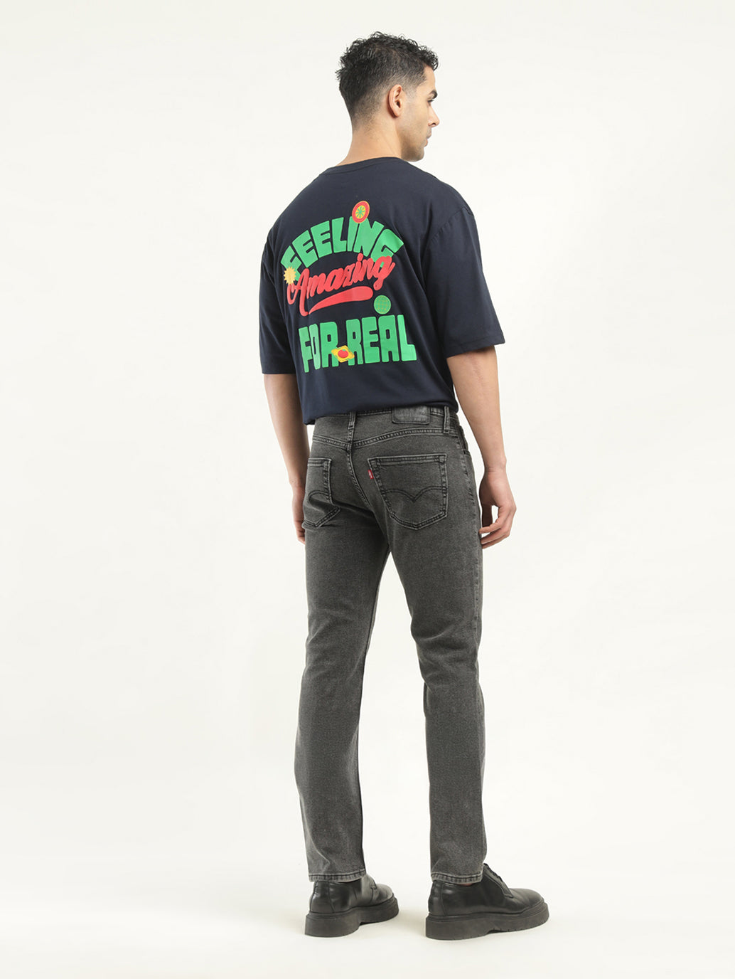 Men's 511 Black Slim Fit Mid Rise Jeans - Back View