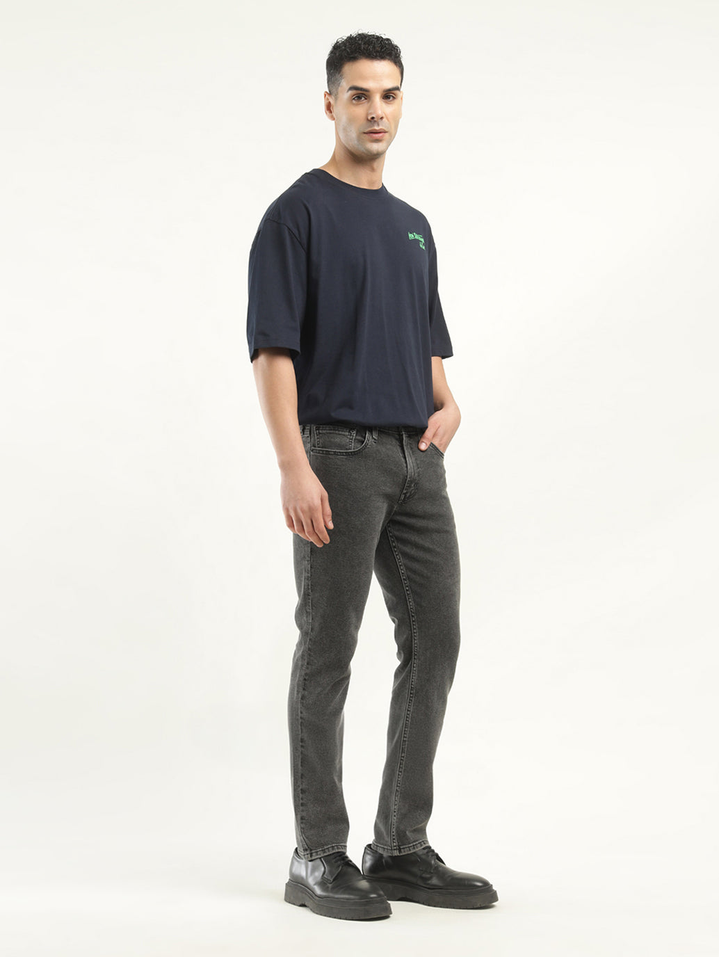 Men's 511 Black Slim Fit Mid Rise Jeans - Side View