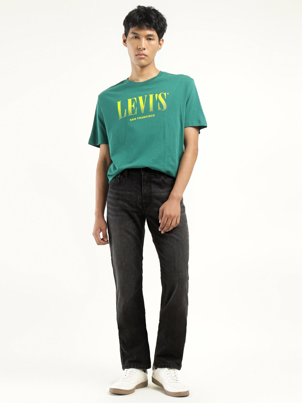 Men's 511 Black Slim Fit Mid Rise Jeans - Front View