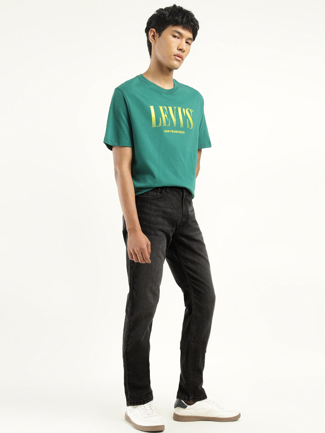 Men's 511 Black Slim Fit Mid Rise Jeans - Side View