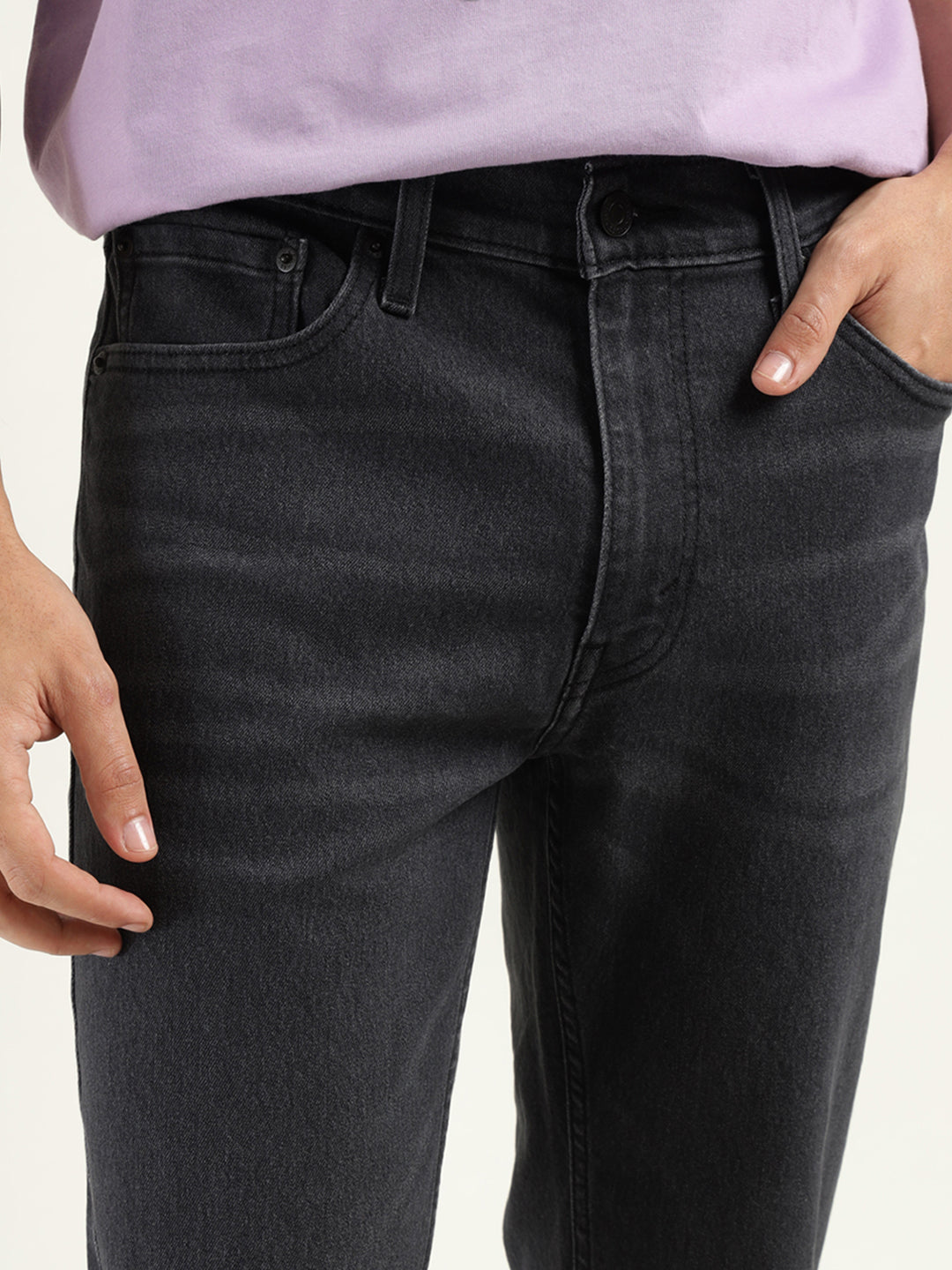Men's 511 Black Slim Fit Mid Rise Jeans - Detail View