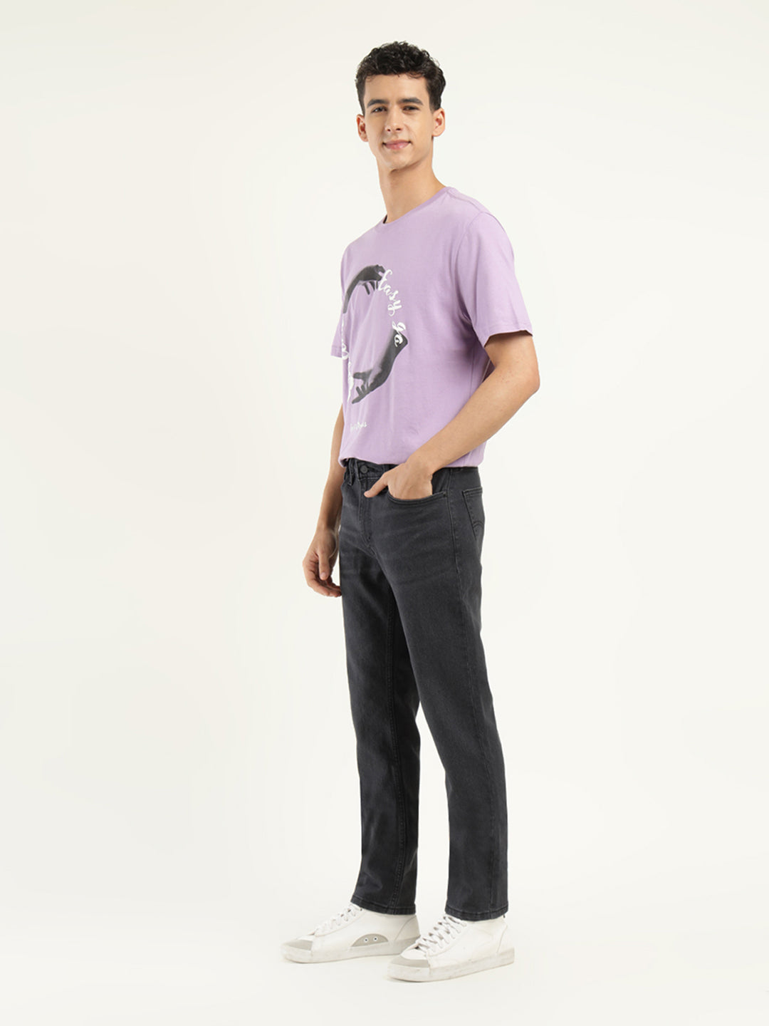 Men's 511 Black Slim Fit Mid Rise Jeans - Side View