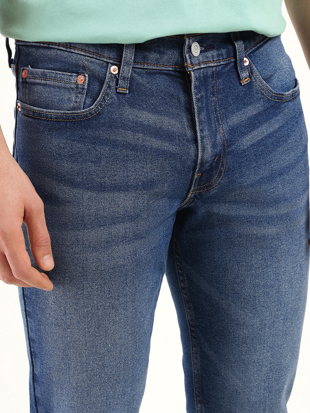 Men's 511 Indigo Slim Fit Mid Rise Jeans - Detail View