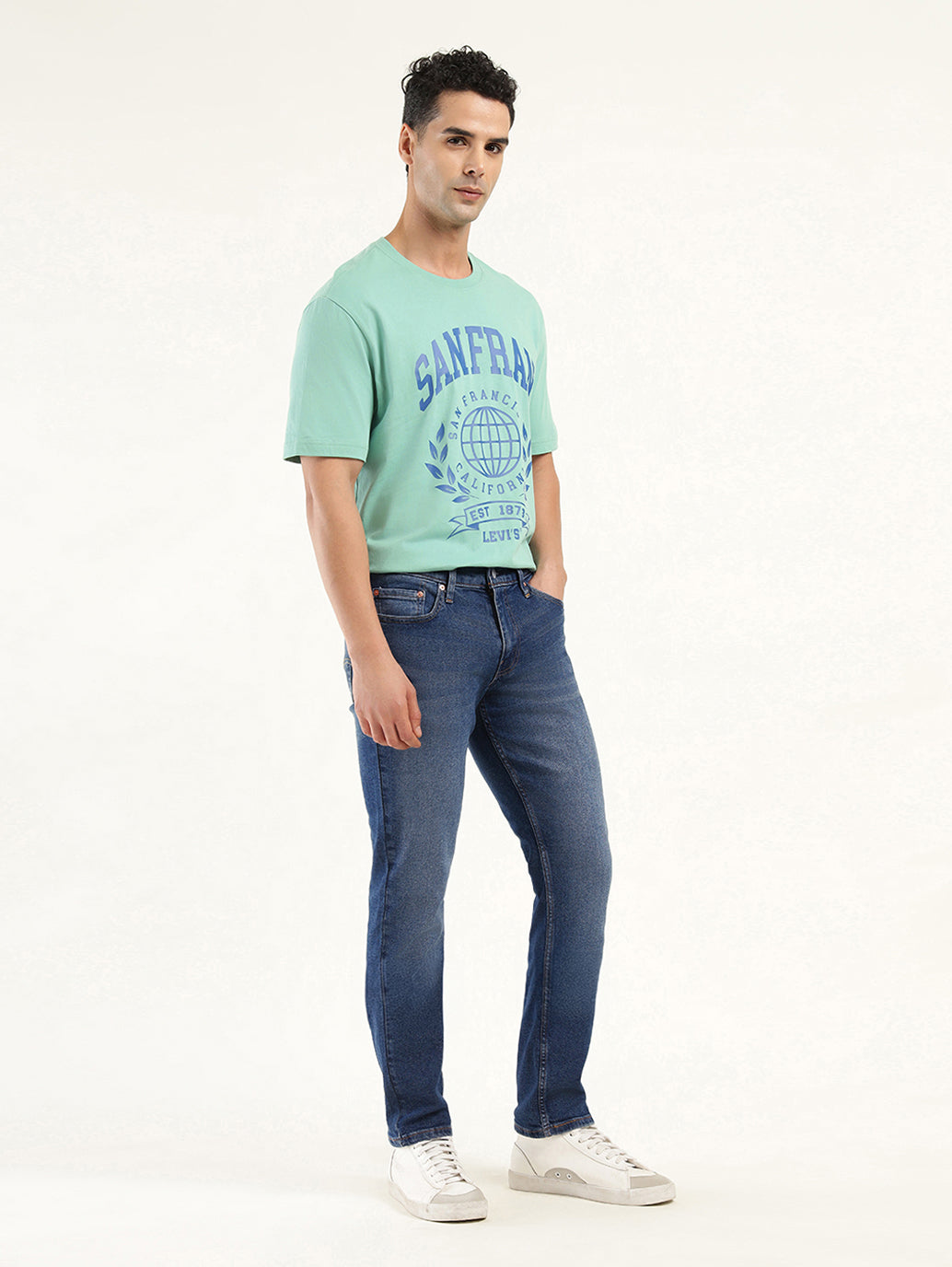 Men's 511 Indigo Slim Fit Mid Rise Jeans - Side View