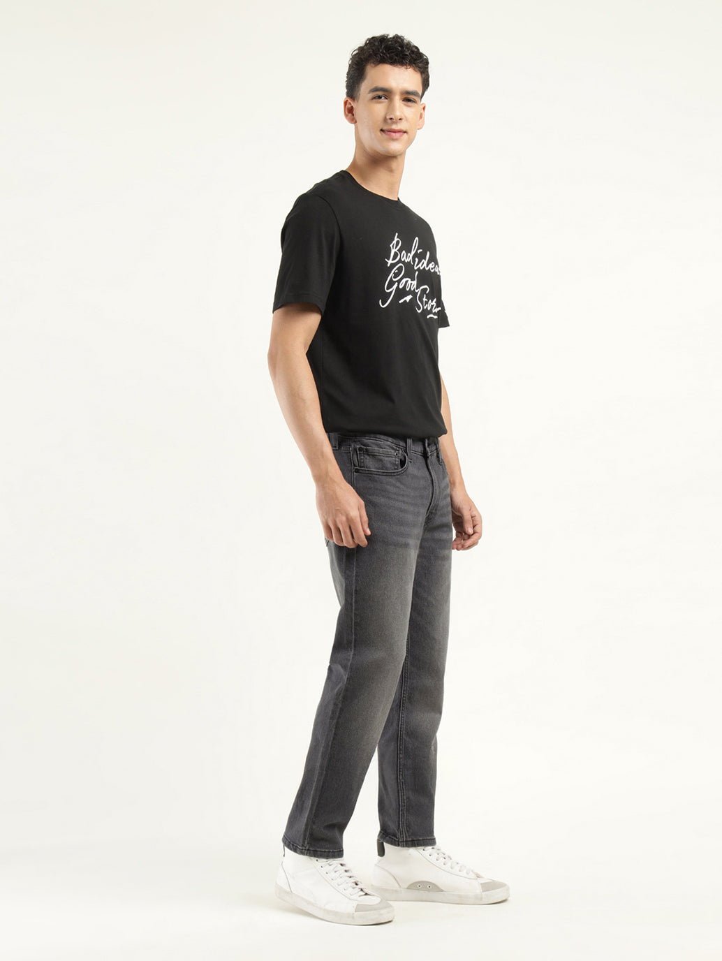 Men's 511 Black Slim Fit Mid Rise Jeans - Side View