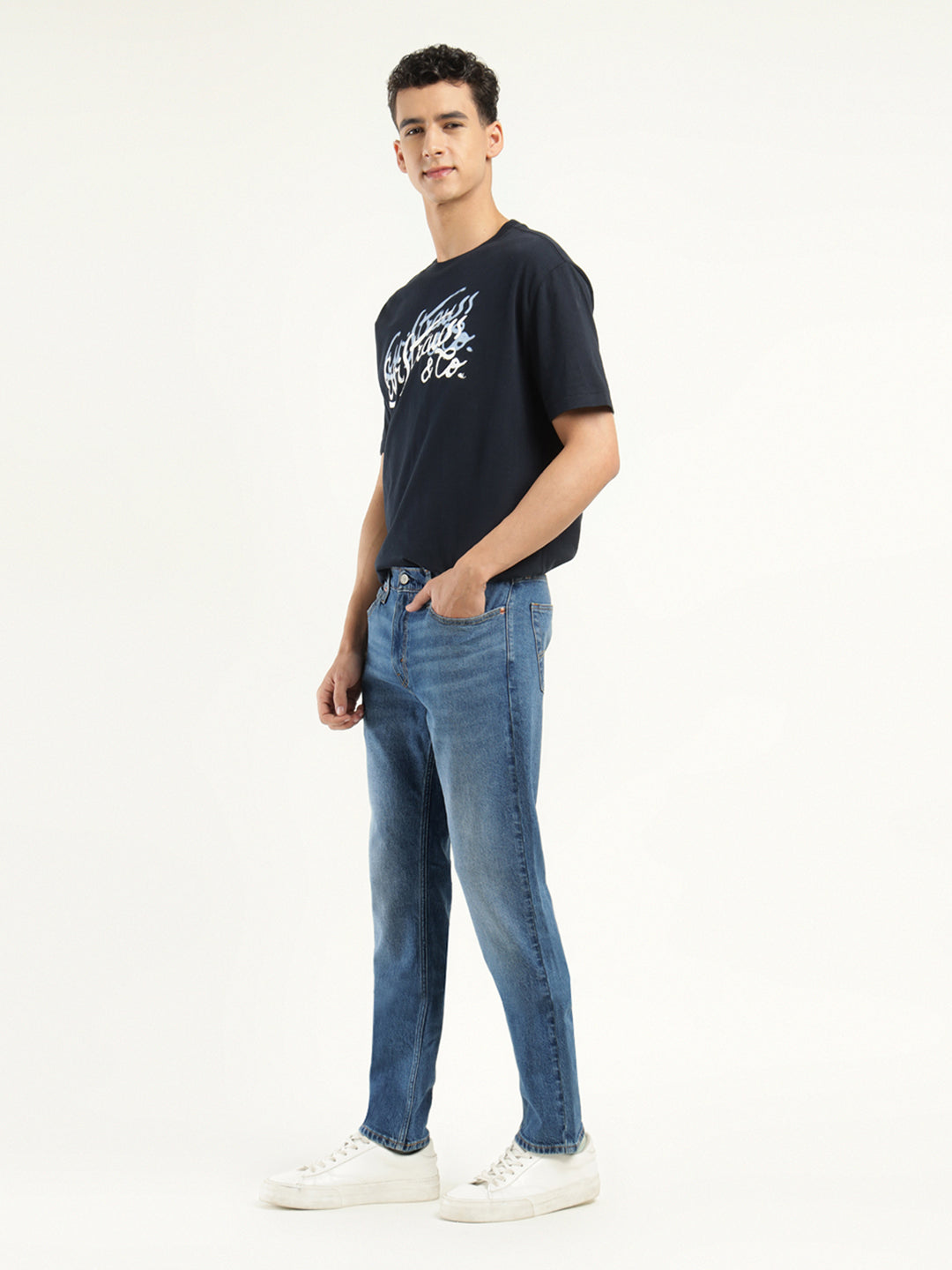 Men's 511 Indigo Slim Fit Mid Rise Jeans - Side View