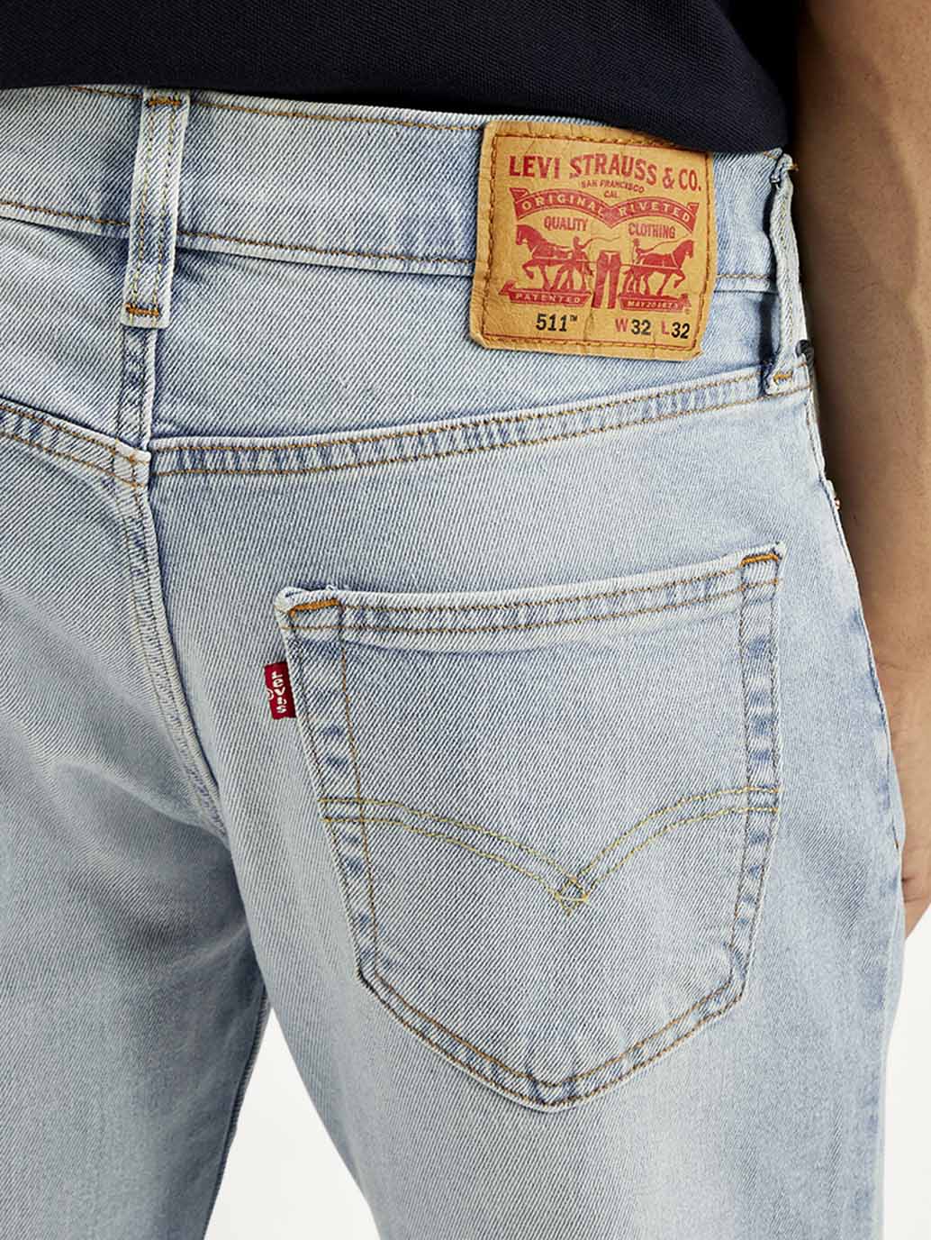 Men's 511 Indigo Slim Fit Mid Rise Jeans - Detail View
