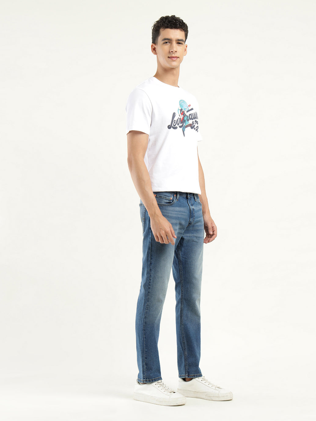 Men's 511 Indigo Slim Fit Mid Rise Jeans - Side View