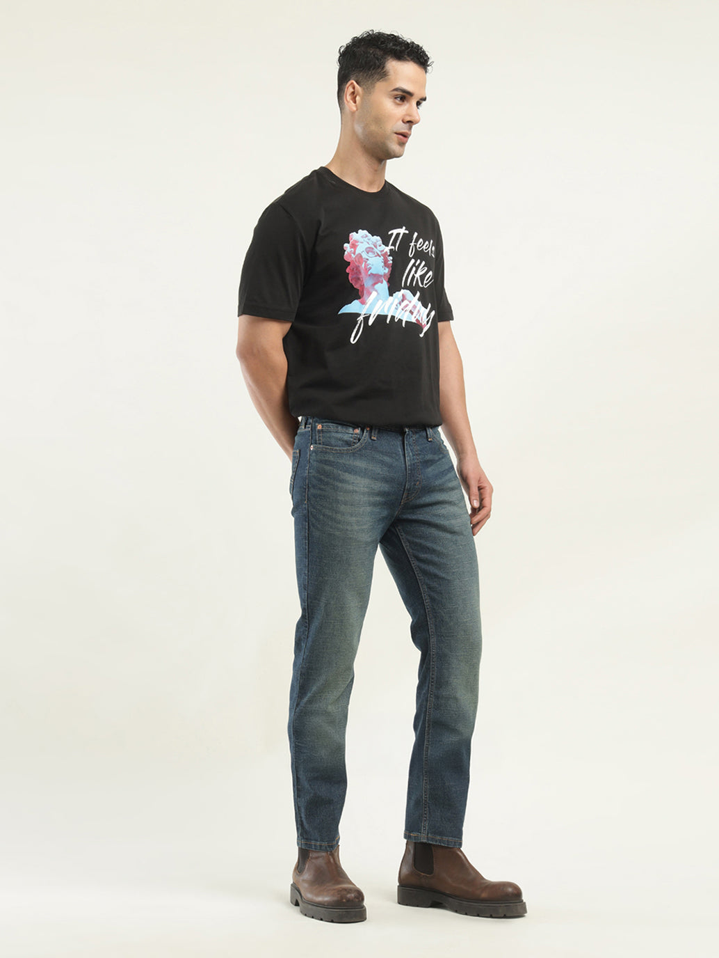 Men's 511 Indigo Slim Fit Mid Rise Jeans - Side View