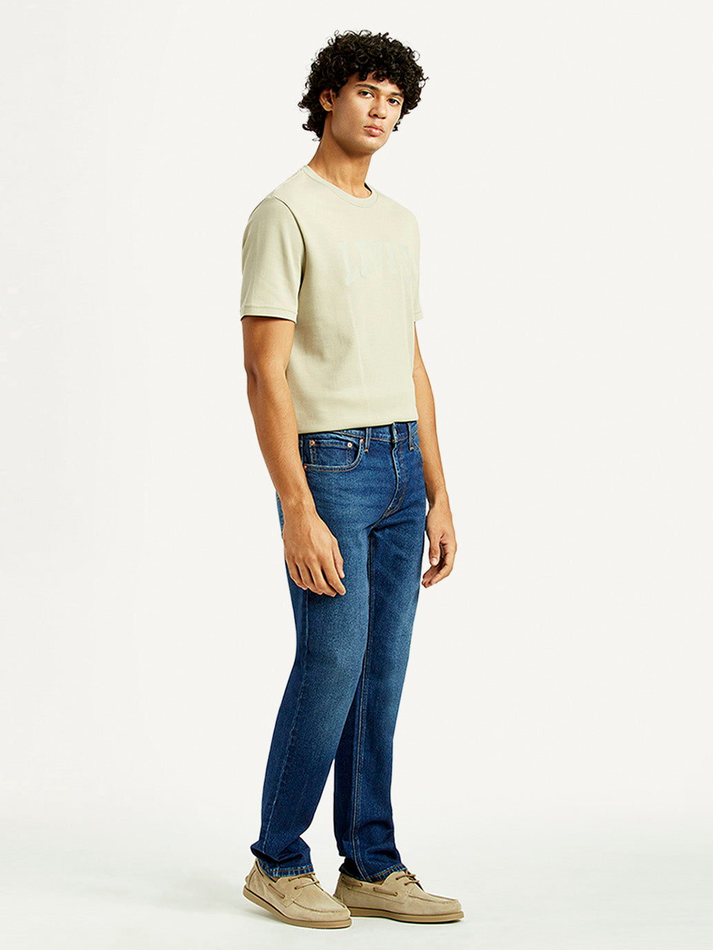 Men's 511 Dark Indigo Slim Fit Mid Rise Jeans - Side View