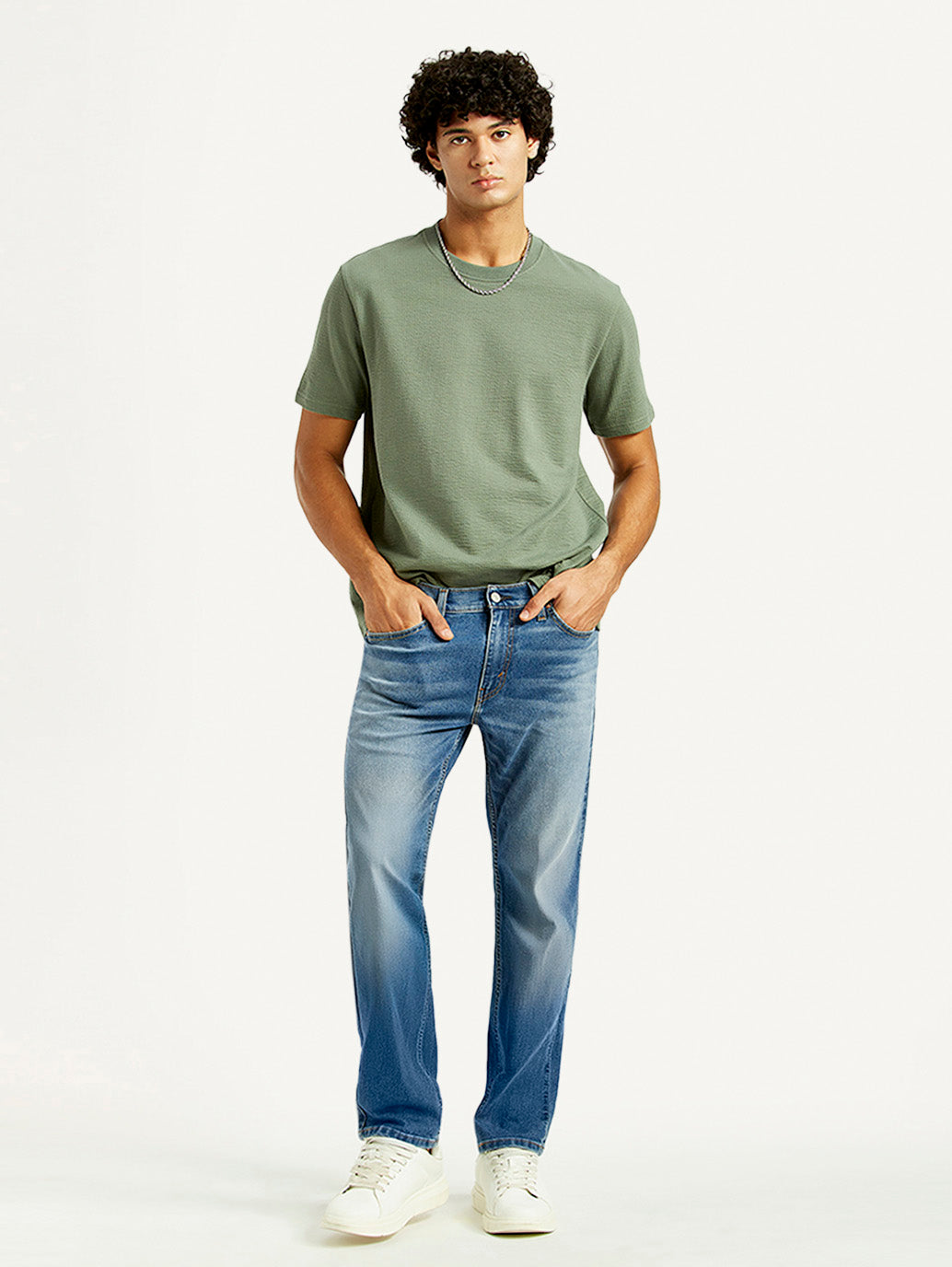 Men's 511 Med Indigo Slim Fit Mid Rise Jeans - Styleshot View
