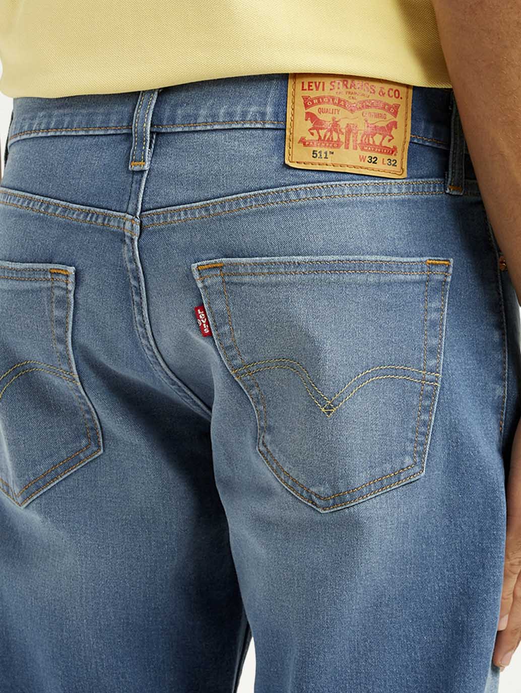 Men's 511 Med Indigo Slim Fit Mid Rise Jeans - Detail View