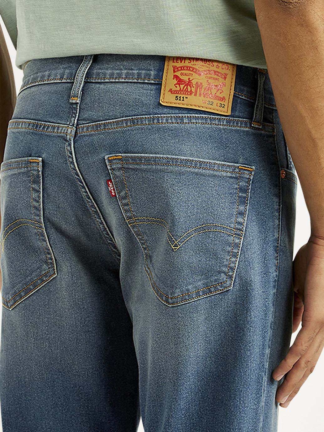 Men's 511 Mid Indigo Slim Fit Mid Rise Jeans - Detail View