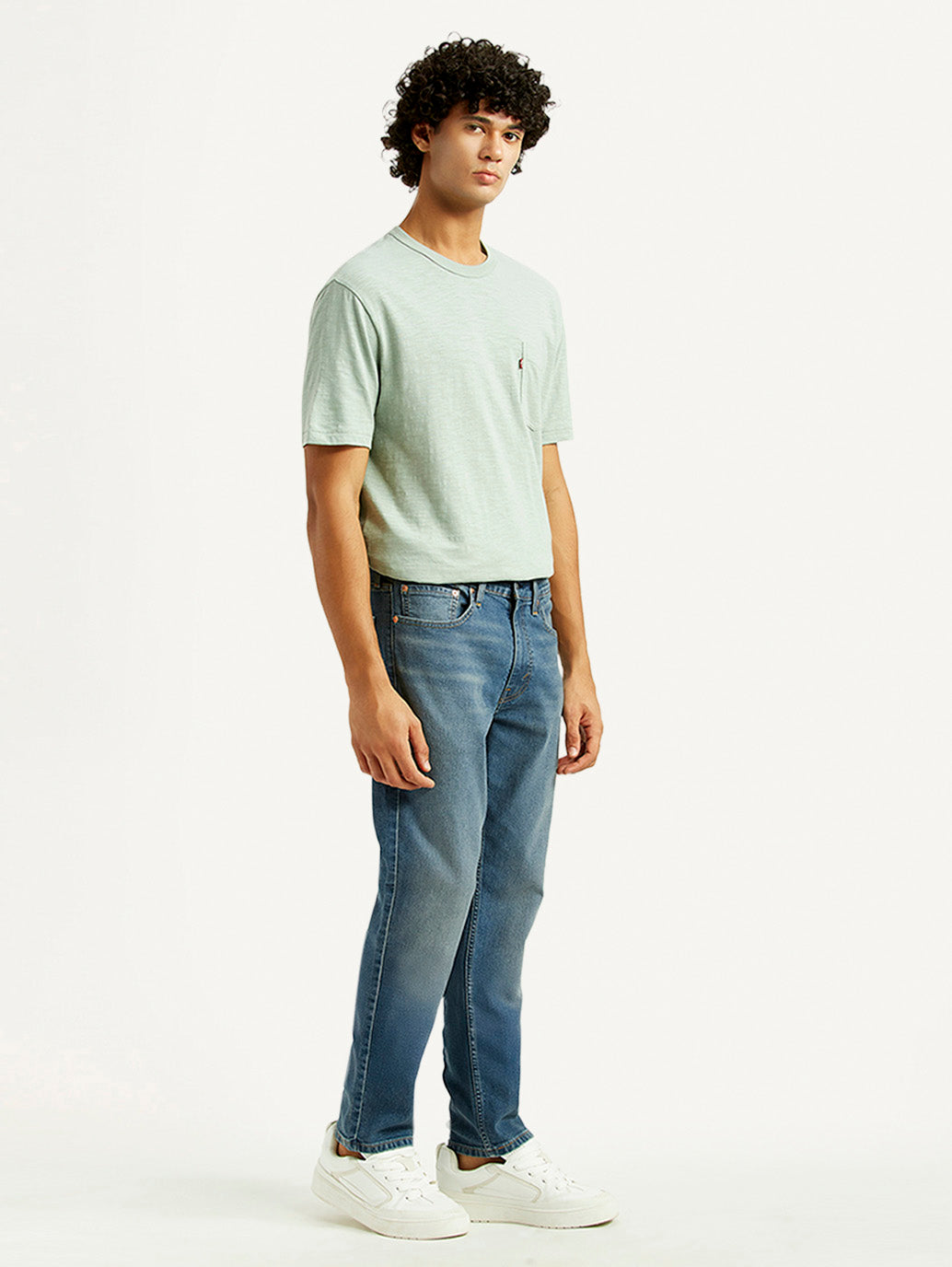 Men's 511 Mid Indigo Slim Fit Mid Rise Jeans - Side View